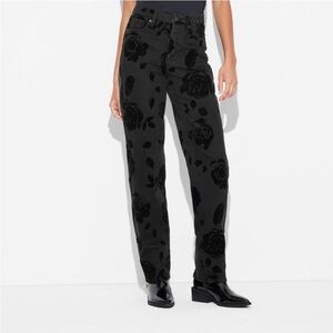 Wild Fable Black Floral Straight Leg Pants